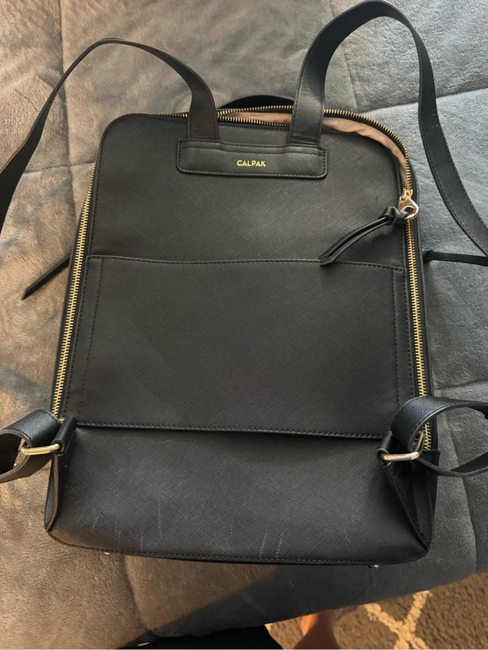 Calpak Black Backpack with Gold Hardware